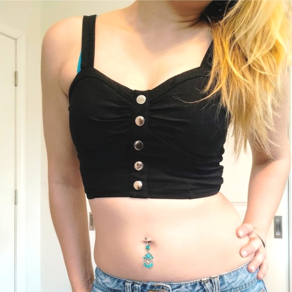 Haute Monde Black Crop Top